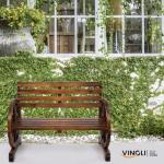 VINGLI Rustic Wheel Bench for Outdoor Seating