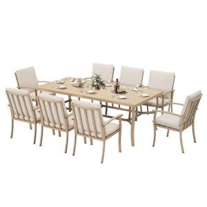 HAPPATIO 9-Piece Aluminum Patio Dining Set