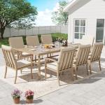 HAPPATIO 9-Piece Aluminum Patio Dining Set