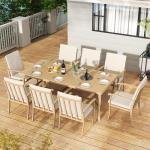 HAPPATIO 9-Piece Aluminum Patio Dining Set