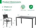 AECOJOY 7 Piece Patio Dining Set for 6