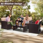 KROFEM 4-Piece Wicker Outdoor Dining Set