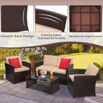 KROFEM 4-Piece Wicker Outdoor Dining Set