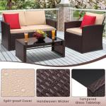 KROFEM 4-Piece Wicker Outdoor Dining Set
