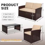 KROFEM 4-Piece Wicker Outdoor Dining Set