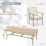 HAPPATIO 9-Piece Aluminum Patio Dining Set