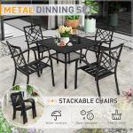 SUNCROWN 5-Piece Wrought Iron Patio Dining Set
