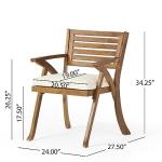 5-Piece Acacia Wood Dining Set in Teak Finish