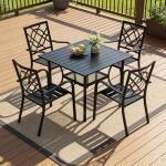 SUNCROWN 5-Piece Wrought Iron Patio Dining Set