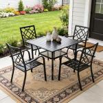 SUNCROWN 5-Piece Wrought Iron Patio Dining Set