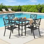 SUNCROWN 5-Piece Wrought Iron Patio Dining Set