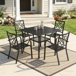 SUNCROWN 5-Piece Wrought Iron Patio Dining Set