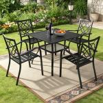 SUNCROWN 5-Piece Wrought Iron Patio Dining Set
