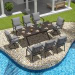 Trumbeak 9-Piece Outdoor Dining Set with Umbrella Hole