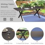 Trumbeak 9-Piece Outdoor Dining Set with Umbrella Hole