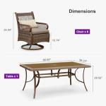 Purple Leaf Outdoor Dining Set for 6 People