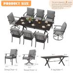 Trumbeak 9-Piece Outdoor Dining Set with Umbrella Hole