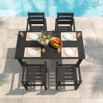 Cozyman 5-Piece Patio Dining Set - Black