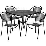 5-Piece Outdoor Steel Dining Set with Chairs