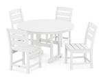 Lakeside 5-Piece Outdoor Dining Set in White