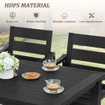 Cozyman 5-Piece Patio Dining Set - Black