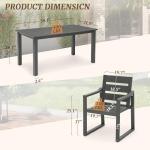 Cozyman 5-Piece Outdoor Dining Set, Dark Gray