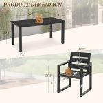 Cozyman 5-Piece Patio Dining Set - Black