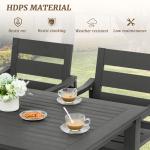 Cozyman 5-Piece Outdoor Dining Set, Dark Gray
