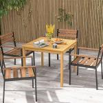 Tangkula 36" Acacia Wood Outdoor Dining Table