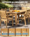7-Piece Teak Outdoor Dining Set with Umbrella Hole