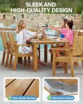 7-Piece Teak Outdoor Dining Set with Umbrella Hole