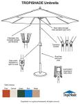 Galtech TropiShade 9-Foot Bronze Market Umbrella