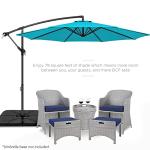 Sky Blue Patio Umbrella with Easy Tilt Adjustment