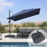 Navy Blue 10' Cantilever Patio Umbrella with Base