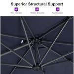 Navy Blue 10' Cantilever Patio Umbrella with Base