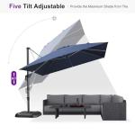 Navy Blue 10' Cantilever Patio Umbrella with Base