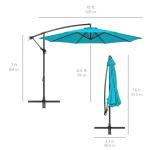 Sky Blue Patio Umbrella with Easy Tilt Adjustment
