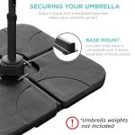 3m Solar LED Patio Umbrella with 360° Rotation