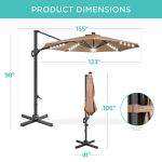 3m Solar LED Patio Umbrella with 360° Rotation