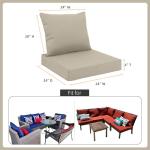Water-Resistant Outdoor Cushion Set for Deep Seats