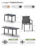 Expandable Outdoor Dining Set for 6 People