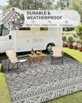 MontVoo Waterproof 5x8 Outdoor Reversible Patio Rug