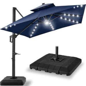 9x12ft LED Patio Umbrella with 360° Rotation
