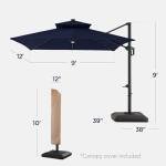 9x12ft LED Patio Umbrella with 360° Rotation