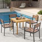 Tangkula 36" Acacia Wood Outdoor Dining Table