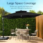 9x12ft LED Patio Umbrella with Base and Rotation