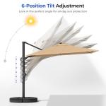 10 ft Square Solar Patio Umbrella with Base