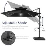 9x12ft LED Patio Umbrella with Base and Rotation