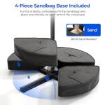 10 ft Square Solar Patio Umbrella with Base