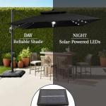 9x12ft LED Patio Umbrella with Base and Rotation